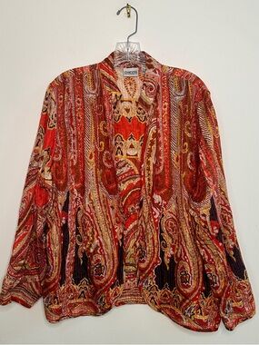 Women's CHICO'S Silk Paisley Very Lightweight Jacket